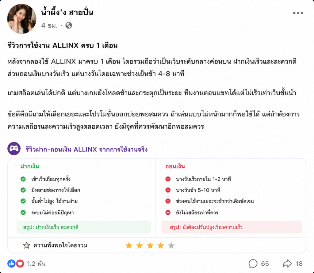 รีวิว ALLINX แบบตรงไปตรงมา หลังใช้งานจริง 1 เดือน